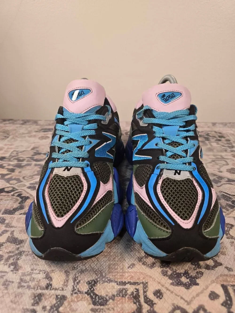 New Balance 9060 Blue Pink Black Colorblock Women's Shoes Size 7